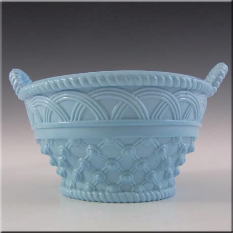 Antique 1890 S Victorian Blue Milk Glass Bowl £20 00 Milk Glass Bowl Blue Milk Glass Bowl