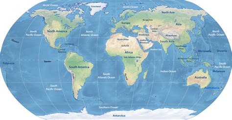 Physical Map Of The World Continents Nations Online Project Free Nude