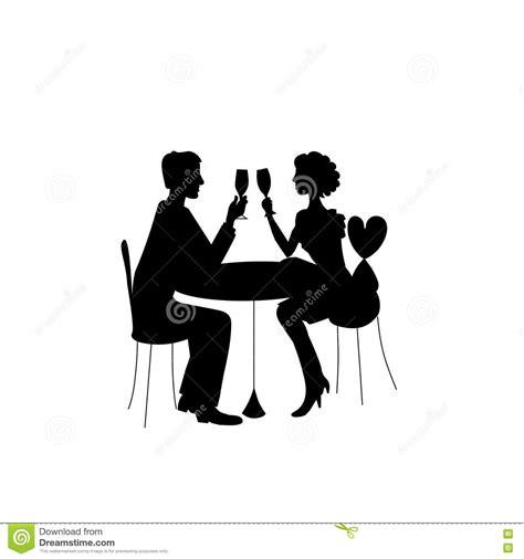 Romantic Couple In Restaurant Stock Vector Illustration Of Peaceful