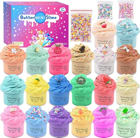Fluffy Slime Set With 20 Pack Butter Slime Childrens Slime Soft And