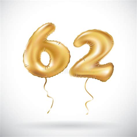 62nd Anniversary Years Celebration Logotype Logo Ribbon Gold Number