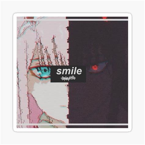 Zero Two Smile Picture Distorted Sticker By Rhir Redbubble