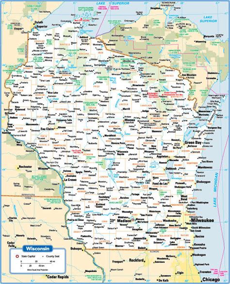 Wisconsin Map Guide Of The World