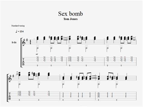Sex Bomb For Guitar Guitar Sheet Music And Tabs
