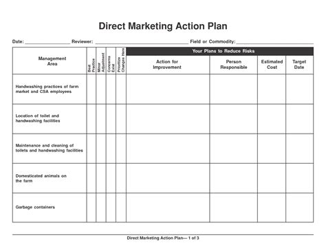 Marketing Action Plan Template Excel Templates Excel Templates