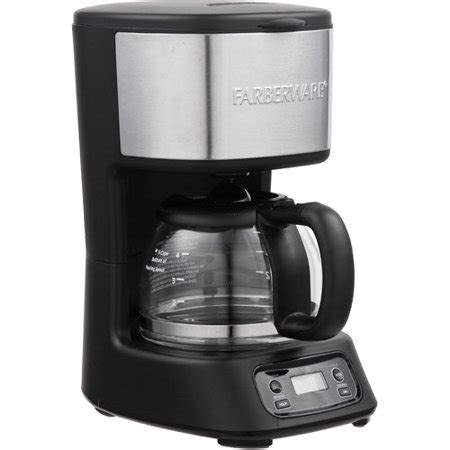 FARBERWARE 5-Cup Programmable Coffee Maker, Black & Stainless - Walmart.com