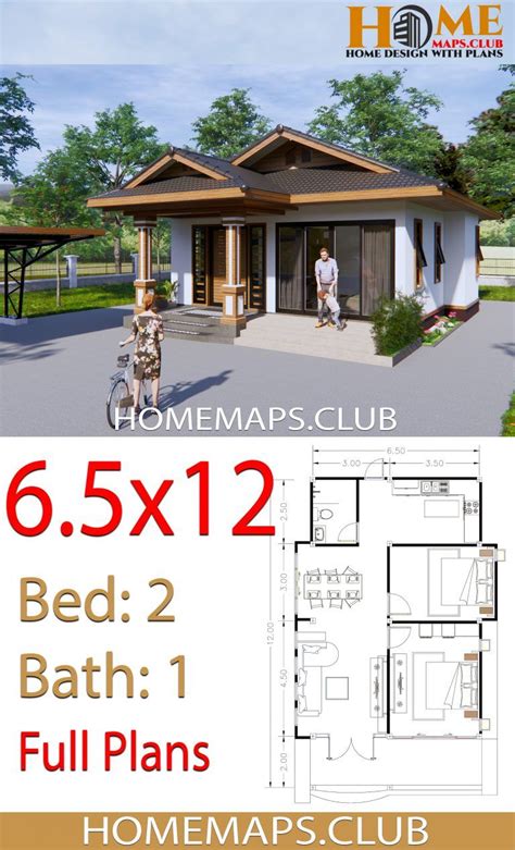Best service, display home & kitchen get free custom.established since 2005. House Plans 6.5x12 with 2 Bedrooms Hip roof - | House ...