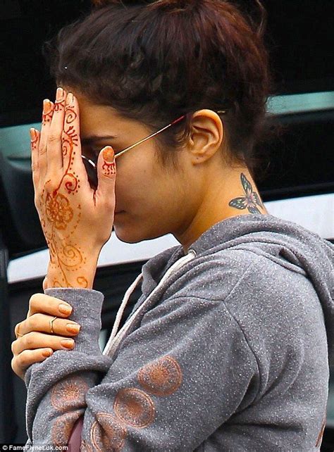Vanessa Hudgens Flashes A Henna Tattoo On Her Left Hand While Shopping