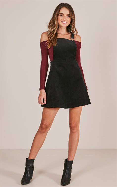 Thats What I Like Pinafore Dress In Black Showpo Pinafore Dress Outfit Pinafore Dress Dresses