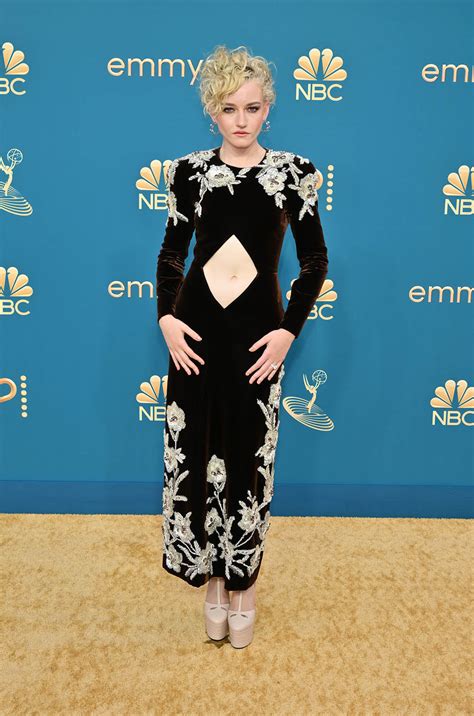 Julia Garner Takes Risks In 7 Inch Heels Cutout Dress At Emmy Awards