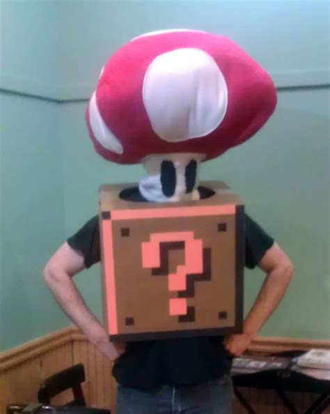 Super Mario Mushroom Coming Out Of A Question Block Costume Super Mario Costumes Mario