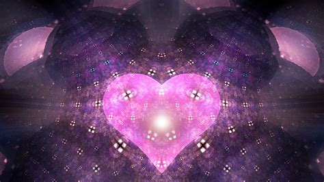 Pink Heart Glow Shapes Abstraction Design Purple 4k Hd Abstract