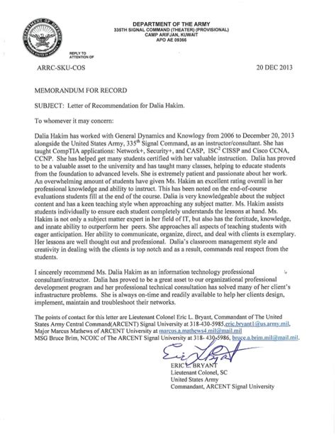 Army unit policy letters citizen soldier resource center. Army Letter of Recommendation