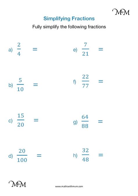 Simplifying Fractions To Simplest Form Reducing Maths With Mum
