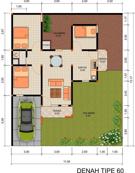Denah rumah 6x12 dengan 3 kamar tidur akan sangat sempit jika berada dalam satu lantai. 33+ Koleksi Desain Denah Rumah 3 Kamar Tidur Modern dan ...