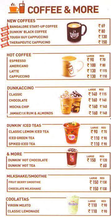 You can also add coupons or deals yourself. Menu of Dunkin' Donuts, Connaught Place (CP), New Delhi ...