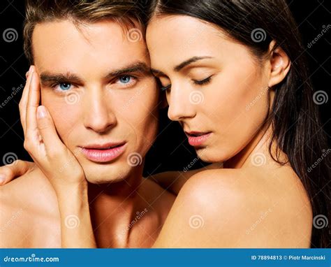 Portrait Of Young Heterosexual Couple Loving Each Other With Passion Stock Image Image Of