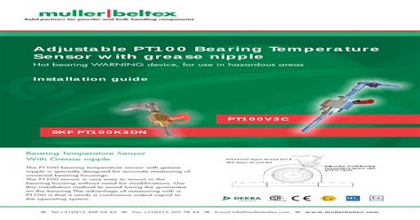 Adjustable Pt100 Bearing Temperature Sensor With Grease Nipple · Pdf