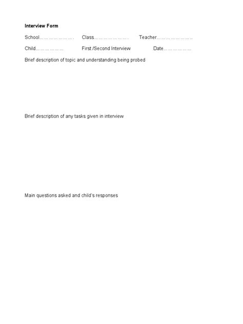 Student Interview Form Pdf