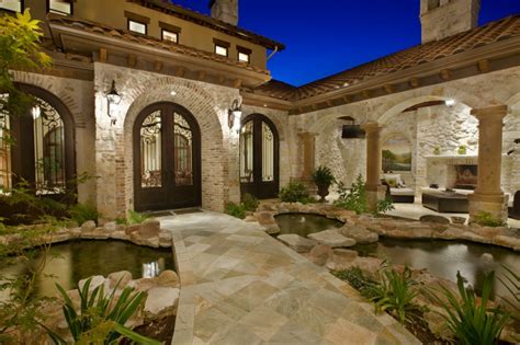 Entry Courtyard Tuscan Style Homes Tuscan House Mediterranean Homes