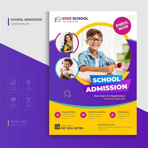 Premium Vector School Admission Flyer Or Kids Education Flyer And