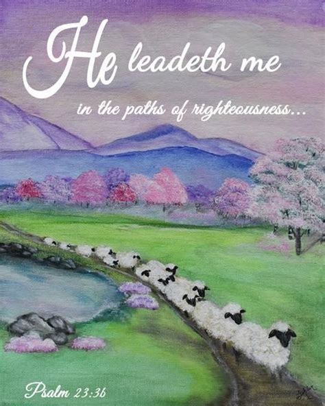 He Leadeth Me Sheep On A Path Psalm 233 Art Print This Print
