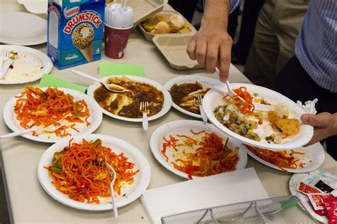 Spring rolls, wings, tea sandwiches some awesome breakfast potluck ideas include muffin tin omelettes, bacon, english muffins with jam, egg and sausage breakfast taquitos, apple crumble. The Office Potluck Is Dead, Long Live The Office Potluck!