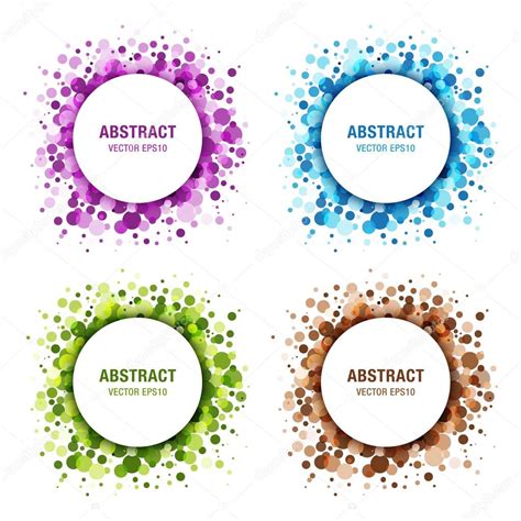 Set Of Colorful Abstract Circles Frame Design Elements Stock Vector