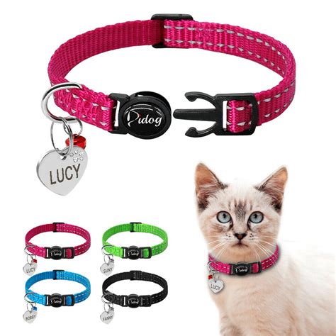 Cat collar and matching friendship bracelet. Soft Cat Breakaway Collars Personalized Reflective Safety ...