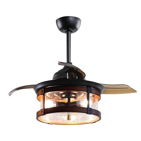Parrot Uncle Caselli 36 In Black Retractable 3 Blade Ceiling Fan With