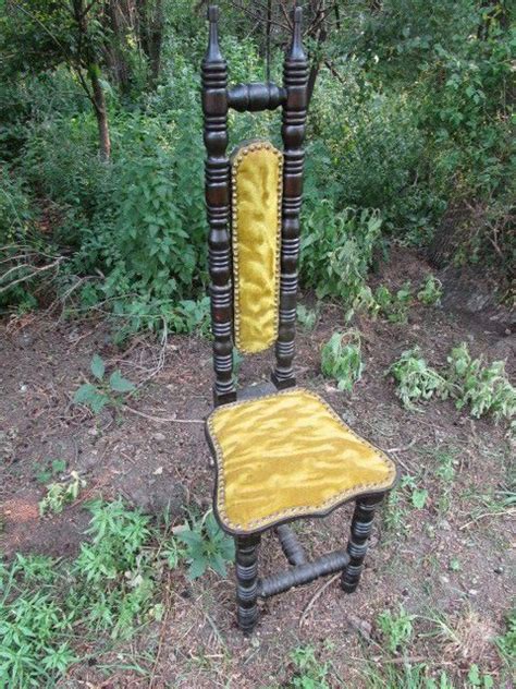 Amish made straight back chairs. Antique Jacobean narrow High Back Chair Carved wood gothic ...