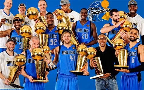 Dallas Mavericks 2011 Players With Trophies New Widescreen