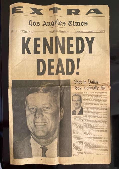 This Newspaper Breaking Jfks Assassination Was Found With My Late