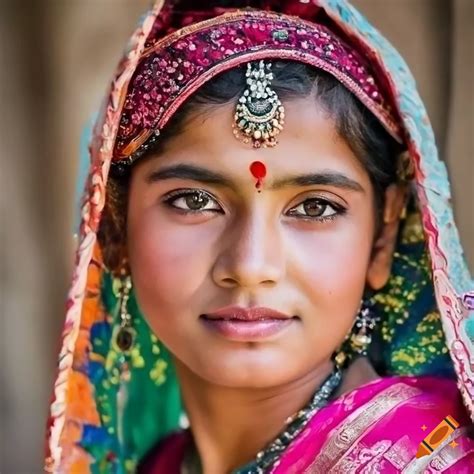 A Beutiful Pashtun Girl With Traditional Dress Up Hyper Realistic On