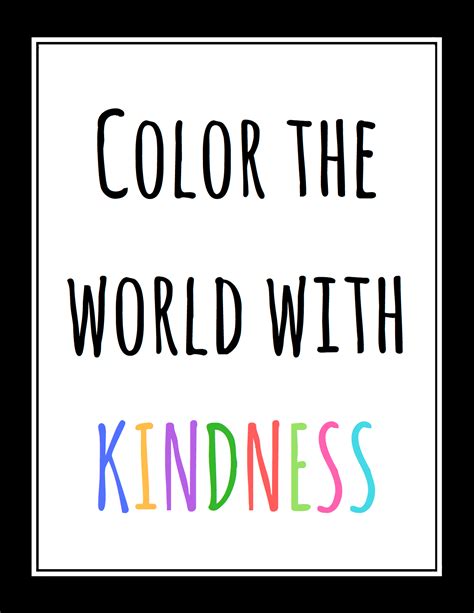 Free Color The World With Kindness Printable Life Coming Alive