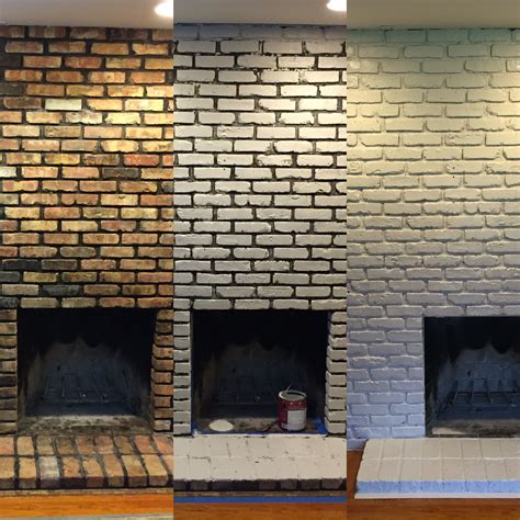 Black And White Painted Brick Fireplace Touch Paint