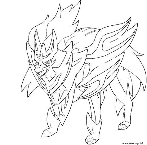 Imprimez gratuitement une sélection de coloriage et dessin pokémon destinée aux enfants avec gulli coloriages Coloriage Zamazenta Bouclier Lumineux Pokemon Legendaire ...