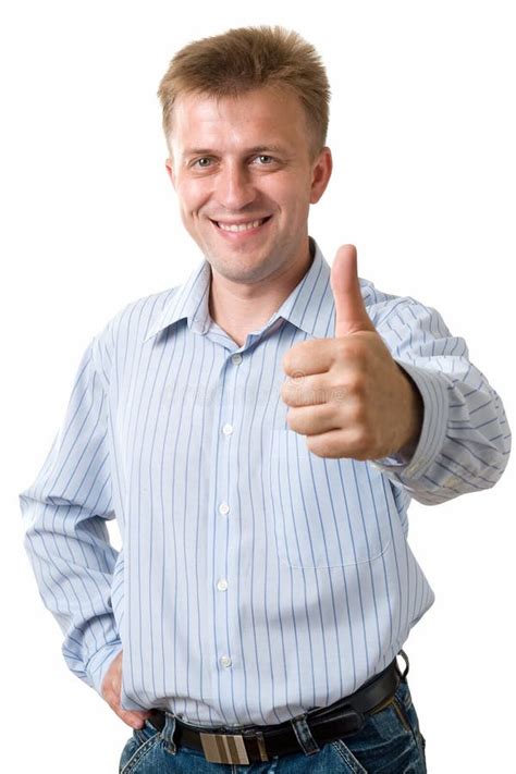 Man With Thumbs Up Stock Image Image Of Happiness Cheerful 5744653
