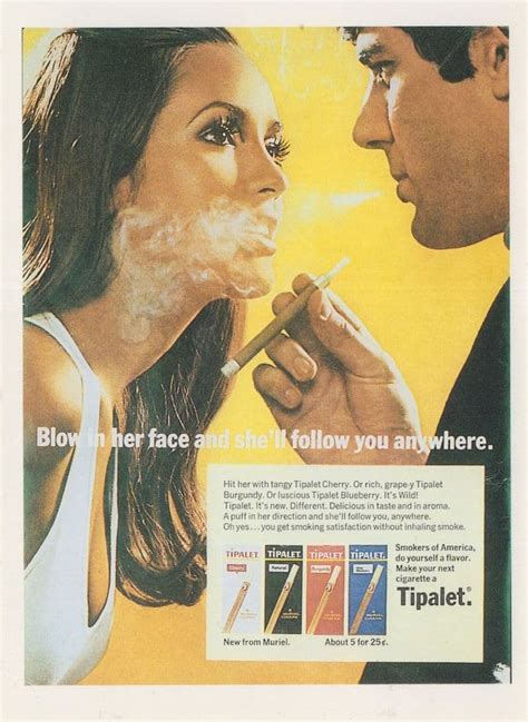 Blow Tipalet Cigarettes In Her Face Seduction Advertising Postcard