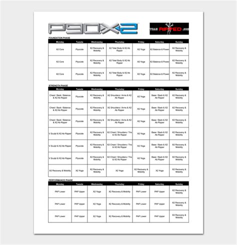 Power 90 Master Series Workout Schedule Excel Bios Pics