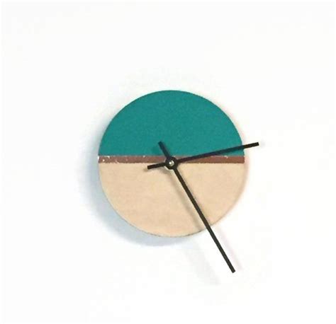 Small Wall Clock Copper And Teal Home Decor Reclaimed Wood Wall Art