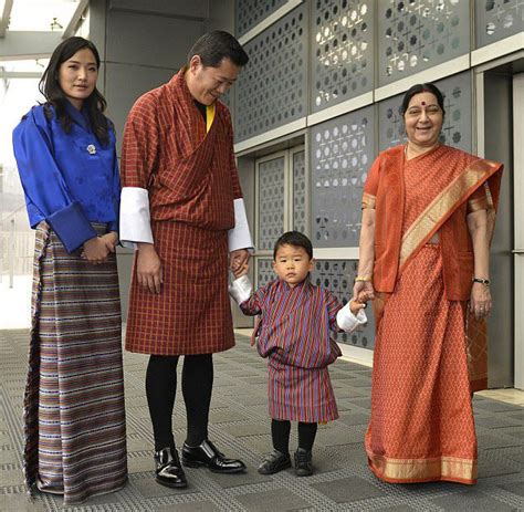 Sushma swaraj (pronunciation ) (née sharma; (L-R) Bhutan's Queen Jetsun, King Jigme Khesar and young ...