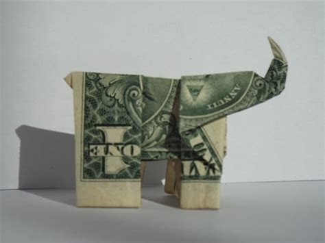 Dollar Bill Origami Elephantrhino By Foldingthedough On Etsy