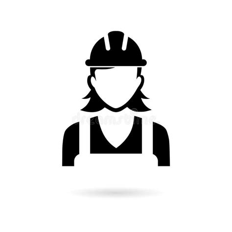 Black Woman Construction Worker Icon Or Logo Stock Illustration