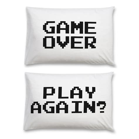 Pillow Case Game Over Play Again Pillow Cases Cotton Pillow