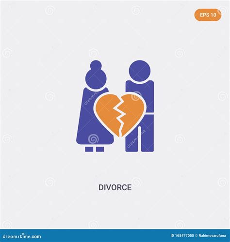 2 Color Divorce Concept Vector Icon Isolated Two Color Divorce Vector