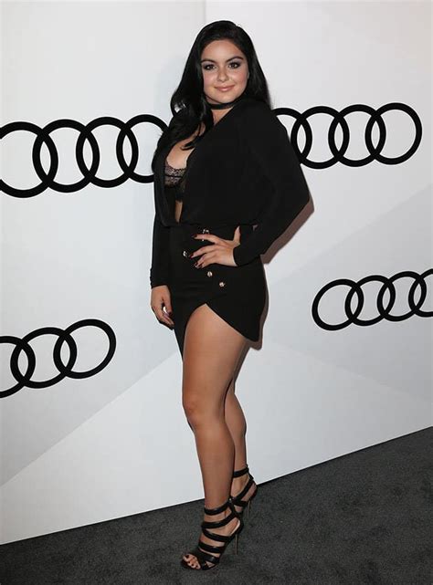 Ariel Winter In Sexy Black Dress And Strappy Heels