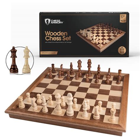 Buy Chess Armory Wooden Chess Set 17 Inch Large Chess Board Sets For