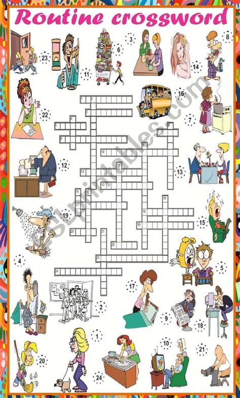 Daily Routines Esl Printable Crossword Puzzle Workshe Vrogue Co