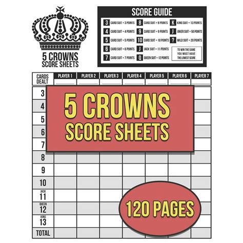 5 Crowns Score Sheets 120 Personal Score Sheets Paperback Walmart